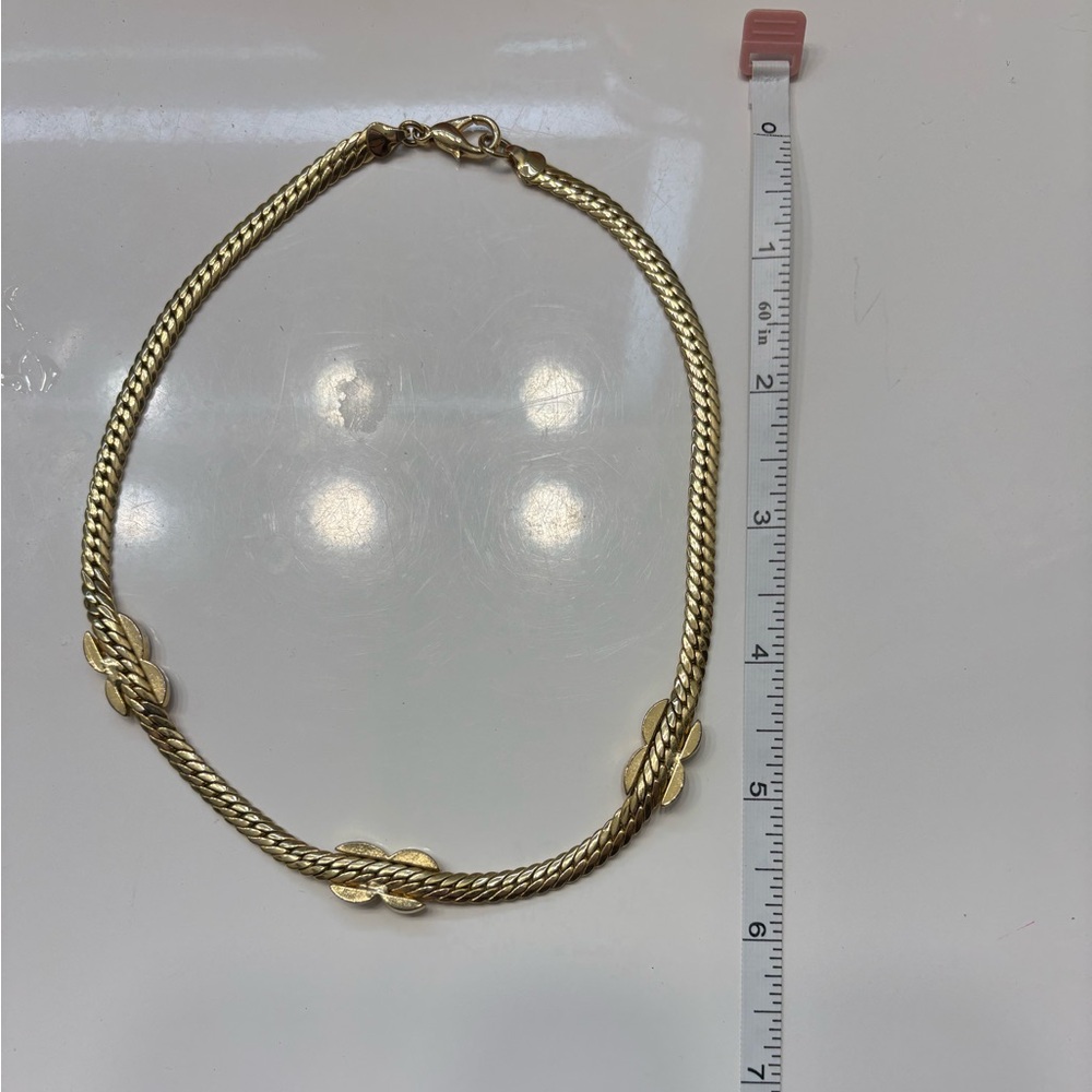 Vintage Christian Dior Elegant Gold Plated Women's Choker Necklace - Picture 7 of 8